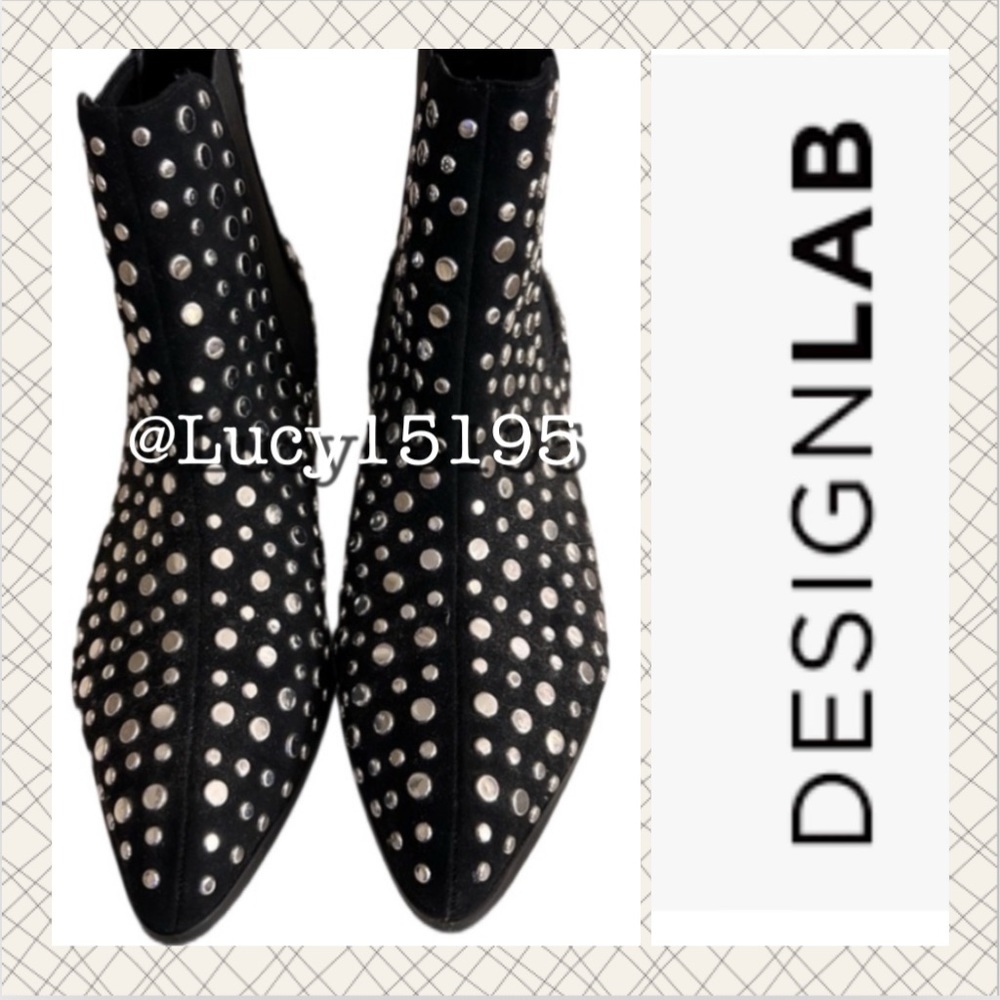 Nwot Design Lab Cayls Black & Silver Studded Slip… - image 1